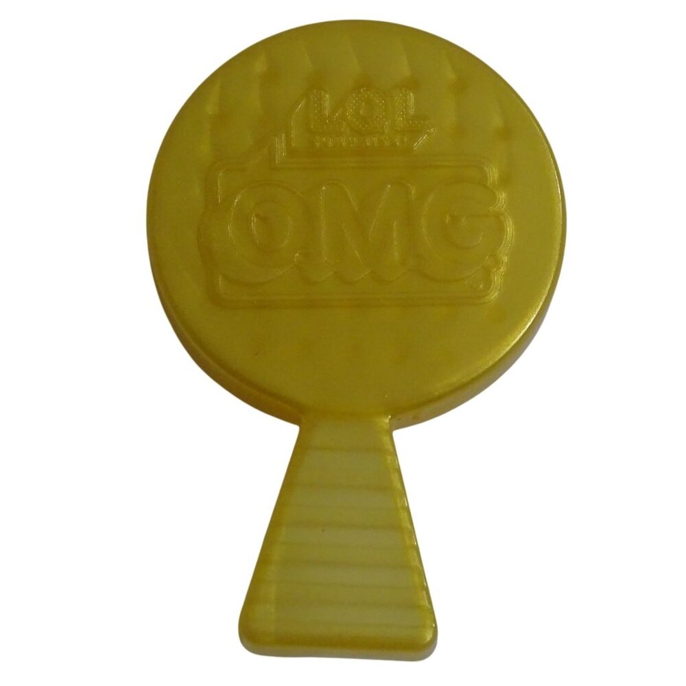 LOL Surprise OMG Fashion Doll Gold Yellow Hair Brush 2.5 Inch Embossed Logo